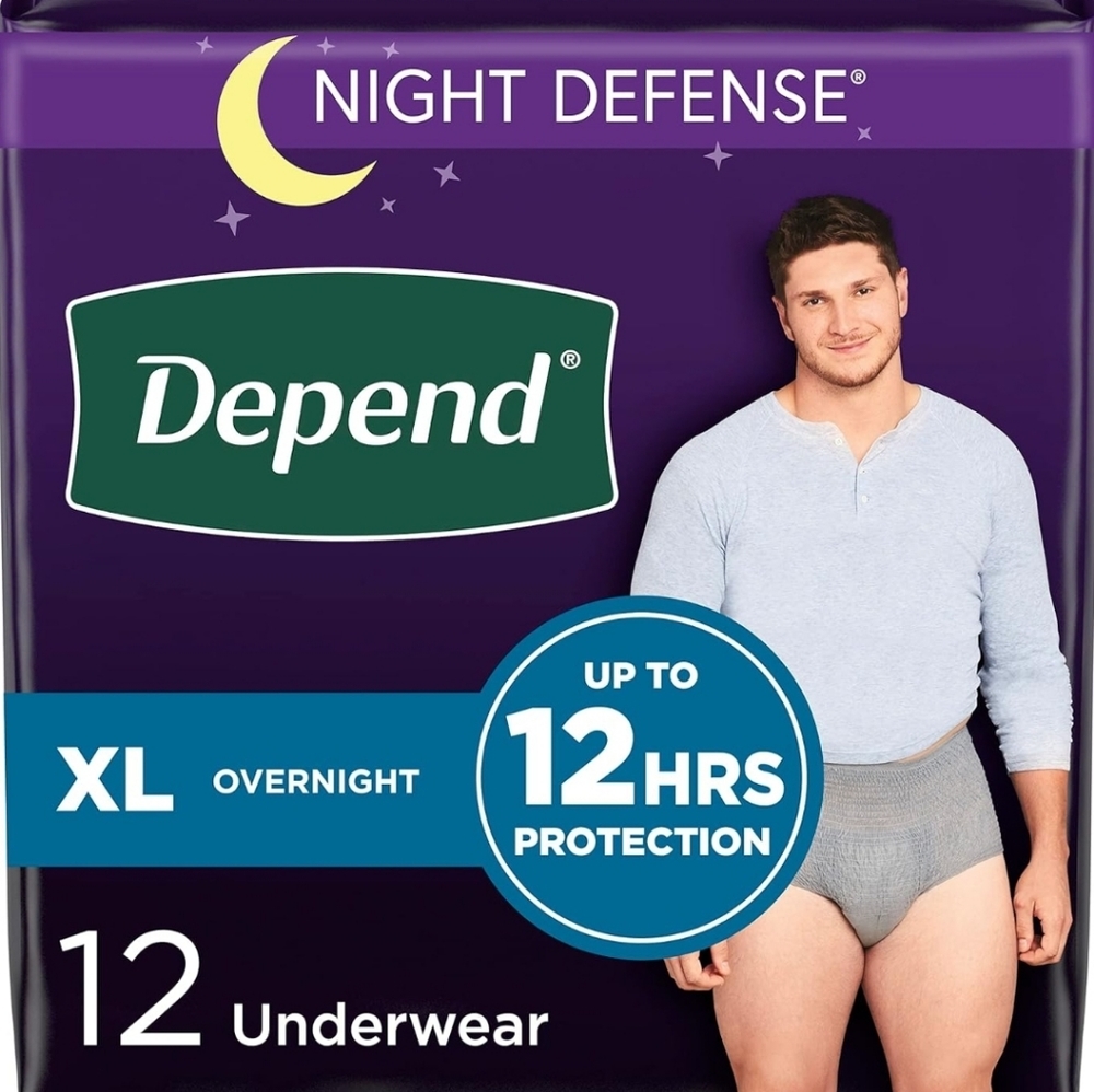 Depend Night Defense Adult Incontinence Underwear for Men 12 Count
